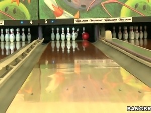 threesome at the bowling alley