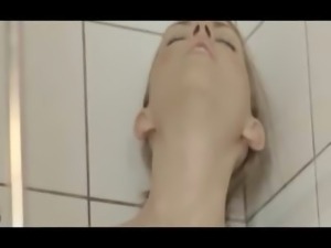 Reaching orgasm in the bewitching shower