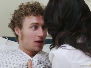 mature sexy doctor cures her patient with an erotic blowjob