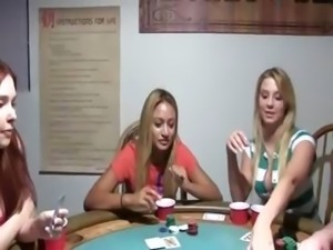 Young chicks fucking on poker night