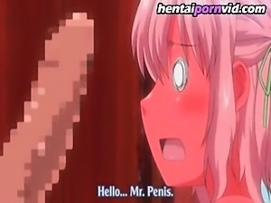 Cute lovely Girl gives her first Happy Blowjob - Hentai