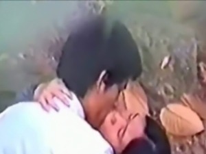 Horny asian couples sneak fuck in the forest