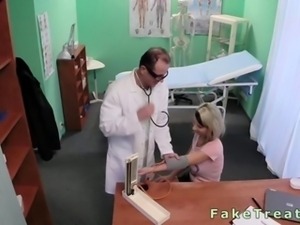 Pregnant babe fucked by her doctor in fake hospital