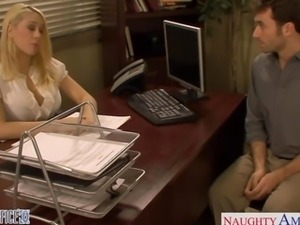 Blondes Kagney Linn Karter and Shawna Lenee fucking in the office