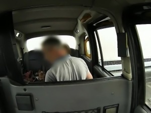Horny passenger fucked in the backseat to off her fare