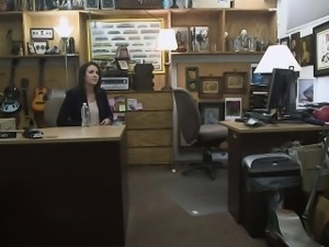 Sexy brunette wifey fucked by pawn dude at the pawnshop