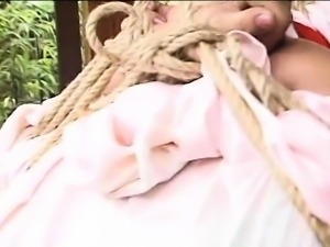 Asian girl in kimono tied up and bdsm seanced