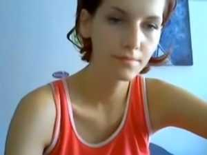 Slim webcam teen shows her perky tits and tight holes