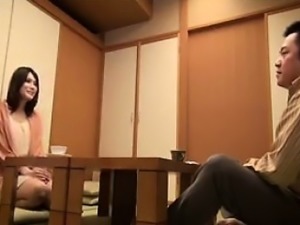 Ravishing Japanese wife displays her sexy curves and her ju