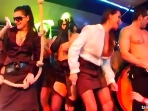Dick-sucking ladies acting really naughty in their favorite nightclub