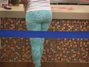 bubble booty in light blue tights