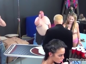 Lucky winner to get with 3 chicks is an obese fat guy