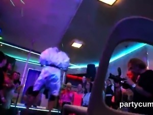 Flirty sweeties get fully wild and nude at hardcore party