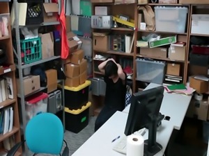 Penelope Reed getting her throat fucked hard inside the office