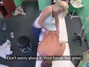 Dr Kathy wants to make sure her patient has a cock that works, so she tries...