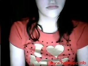 Horny teen chick masturbating on webcam