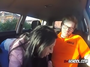 Hot Cougar Candy Kane Blows Hung Driving Instructor