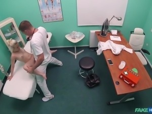 This blonde cutie goes into a clinic for a check-up, unsuspecting that the...