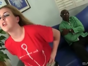 Black dude picks up sexy blond chick with plump pussy Mattie Borders