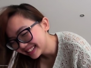 Busty asian teen has sex in the morning on holiday
