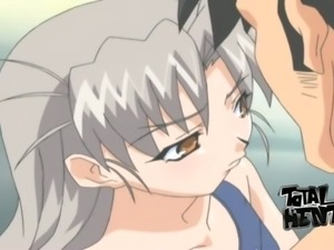 Fantastic grey haired hentai babe is so into sucking delicious lollicock