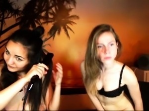 Cute teen perform striptease in front of webcam