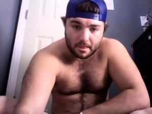 Fat amateur boy fucks his ass with a dildo and jerks off
