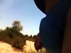 Horny amateur man gives a nice blowjob in the outdoors