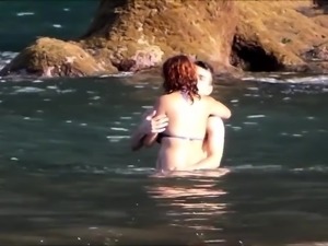 Sexy redhead wife having fun with her man in the outdoors