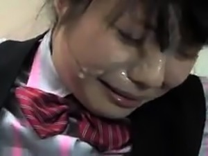Delightful Japanese teen enjoys a hardcore banging at work 