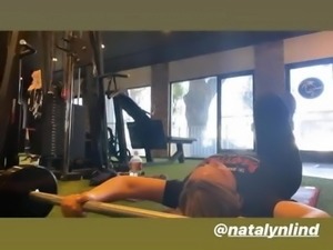 Natalie Alyn Lind working out at the gym 03