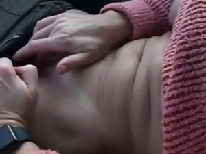 Fingering and cumming in the car