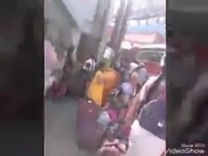 Old man groping desi wife in bus stand....
