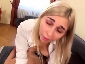 Naughty blonde schoolgirl enjoys a wild ride of hardcore sex
