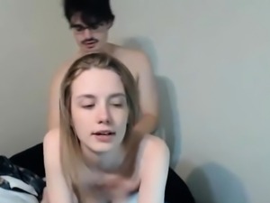 Cute amateur barely legal teen fucks her boyfriend on webcam