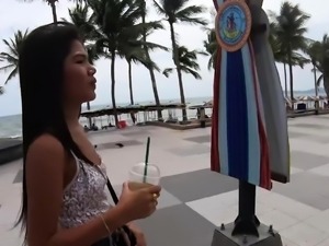 Amateur inked Thai teen Namtaan fucked by a european dick
