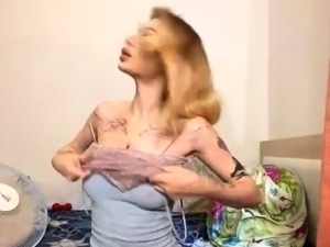 Solo masturbation of a beautiful amateur blonde