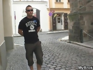 Czech blonde sucks and rides another dick
