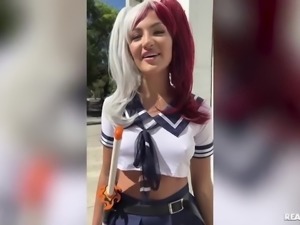 Mila Monet and Bess Breast love to combine cosplay and threesome