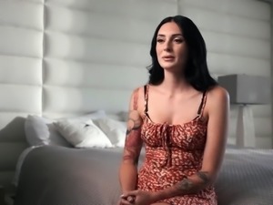 Small tit brunette teen fucks a big cock